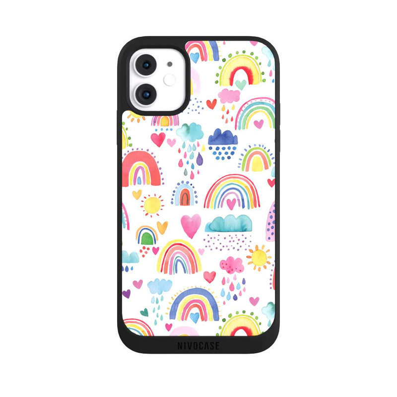 iPhone 11 NIVOpure Lovely Rainbows Multi Red
