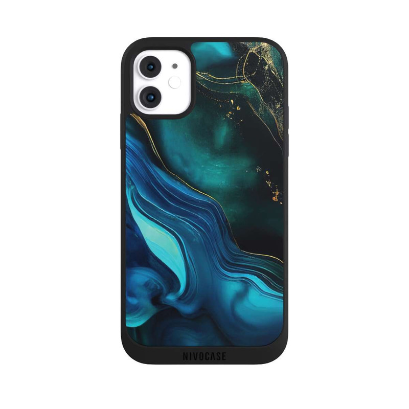 iPhone 11 NIVOpure Encre bleue et dorée