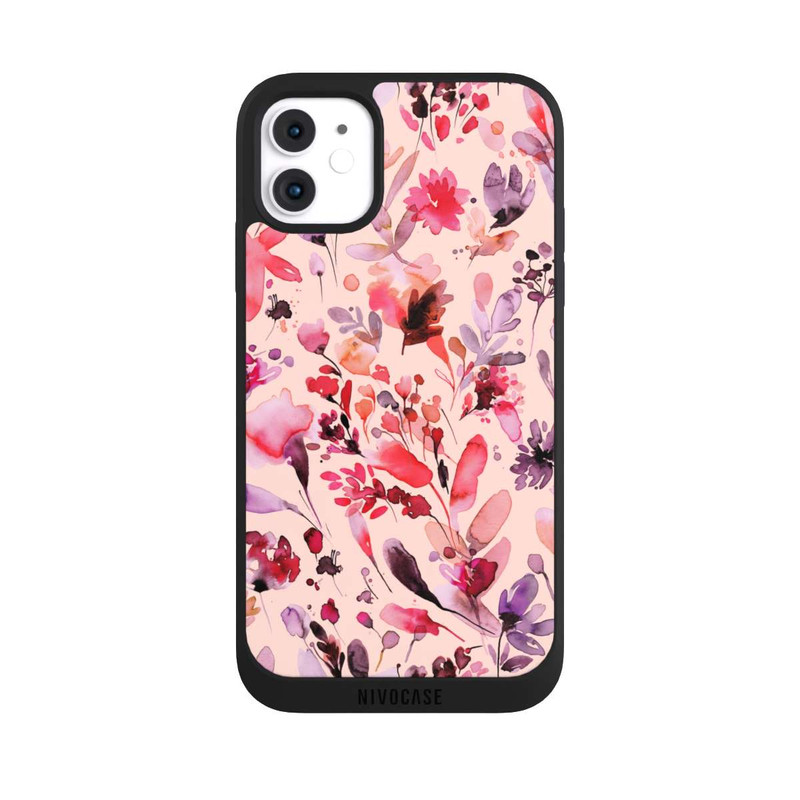 iPhone 11 NIVOpure Künstlerische Blumen Viva Magenta