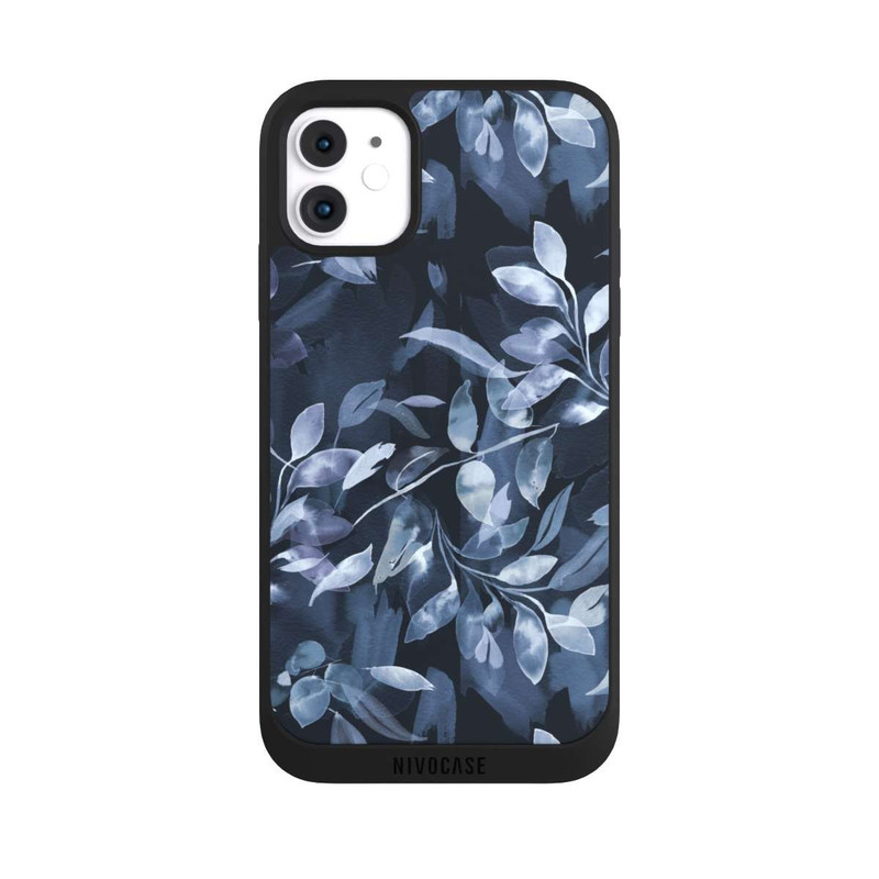 iPhone 11 NIVOpure Watercolor Mystic Leaves Navy