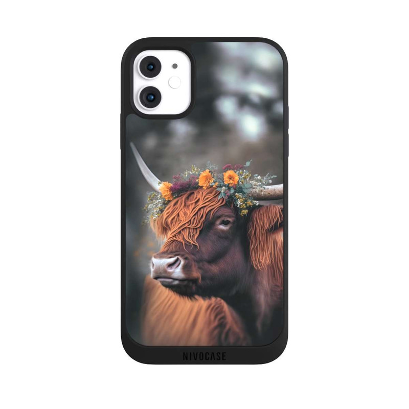 iPhone 11 NIVOpure Highland Cow With Flowers with AI