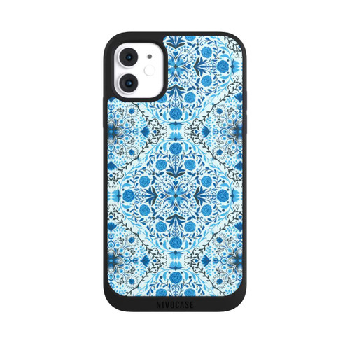 Apple iPhone 11 NIVOpure Blue Floral Tiles