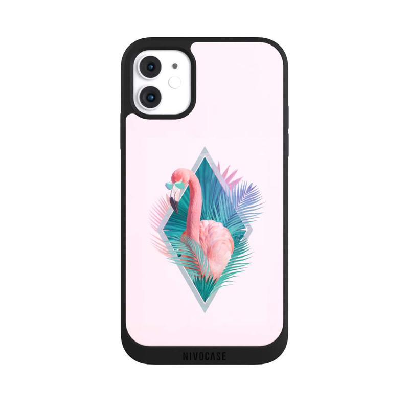 iPhone 11 NIVOpure Tropical Leaves Flamingo