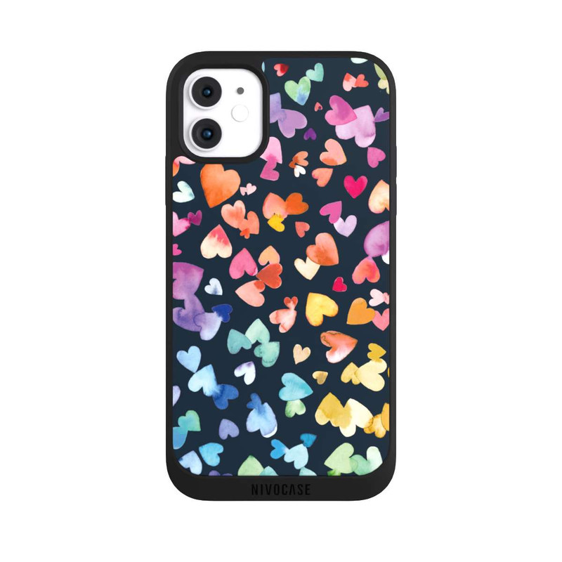 iPhone 11 NIVOpure Coeurs de la Saint-Valentin noirs