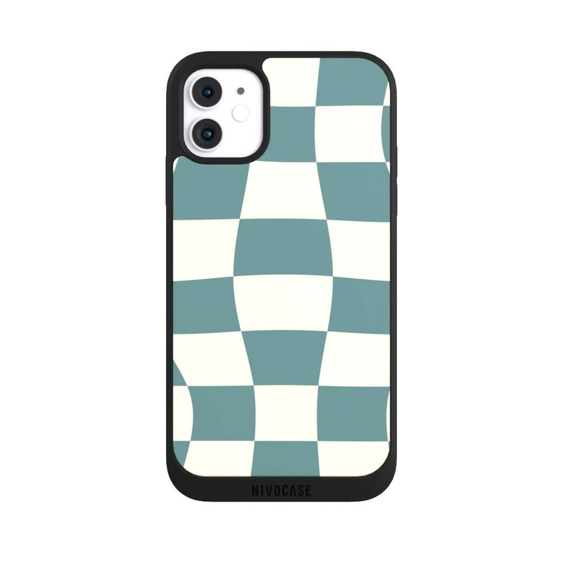 iPhone 11 NIVOpure Schachbrett Petrol