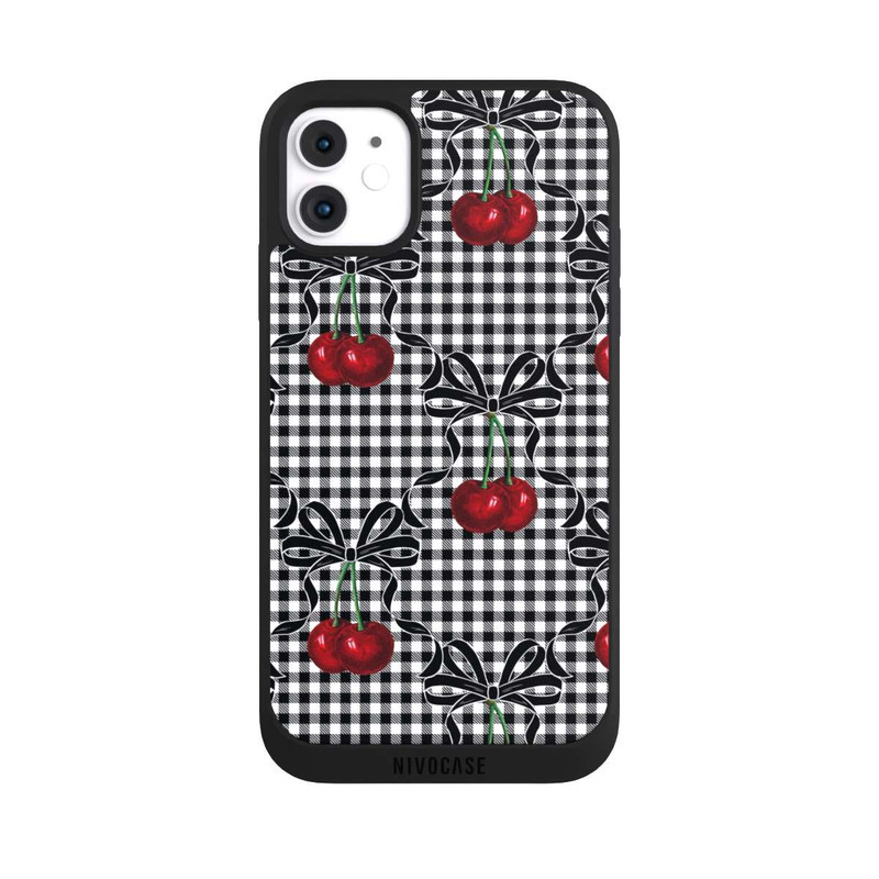 iPhone 11 NIVOpure Motif cerise noir