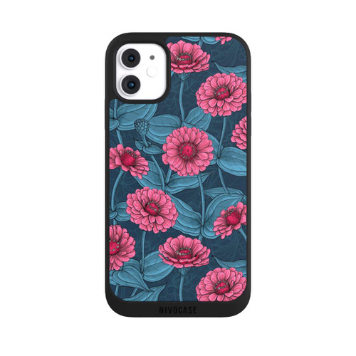 Apple iPhone 11 NIVOpure Flower Pattern Pink And Blue Illustration