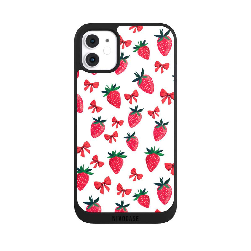 iPhone 11 NIVOpure Strawberry Ribbon Pattern Red