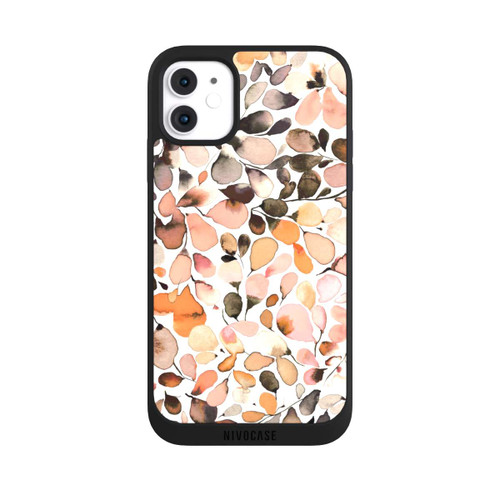 Apple iPhone 11 NIVOpure Eukalyptus Aquarellblätter Dunkelbraun Herbst