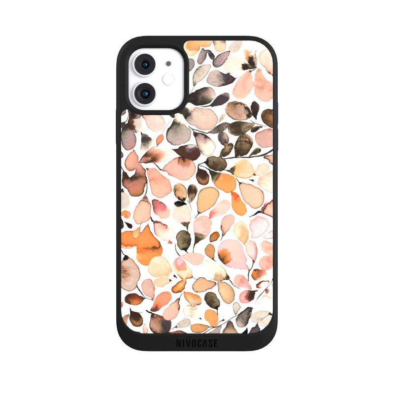 iPhone 11 NIVOpure Eukalyptus Aquarellblätter Dunkelbraun Herbst