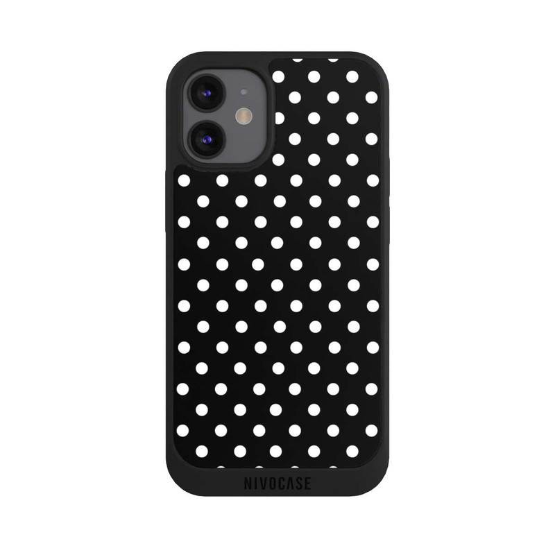 iPhone 12 mini NIVOpure Polka Dots Black and White
