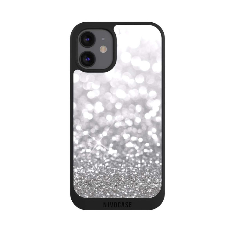 iPhone 12 mini NIVOpure Pluie de Paillettes Argentées Look