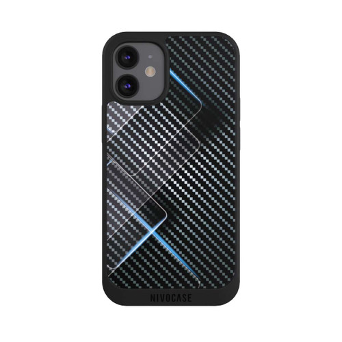 Apple iPhone 12 mini NIVOpure Blaue Linien auf Karbon