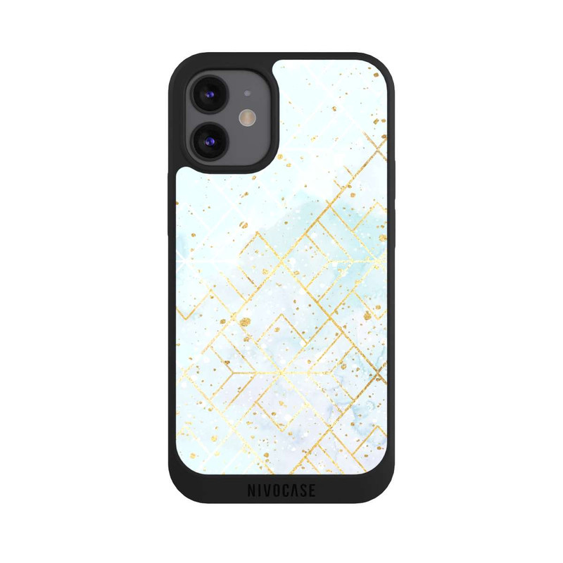 iPhone 12 mini NIVOpure Marbre Pastel Motif de Maille