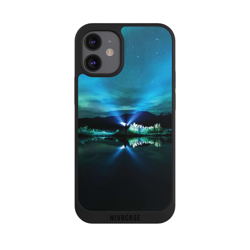 iPhone 12 mini NIVOpure Aurore boréale bleu