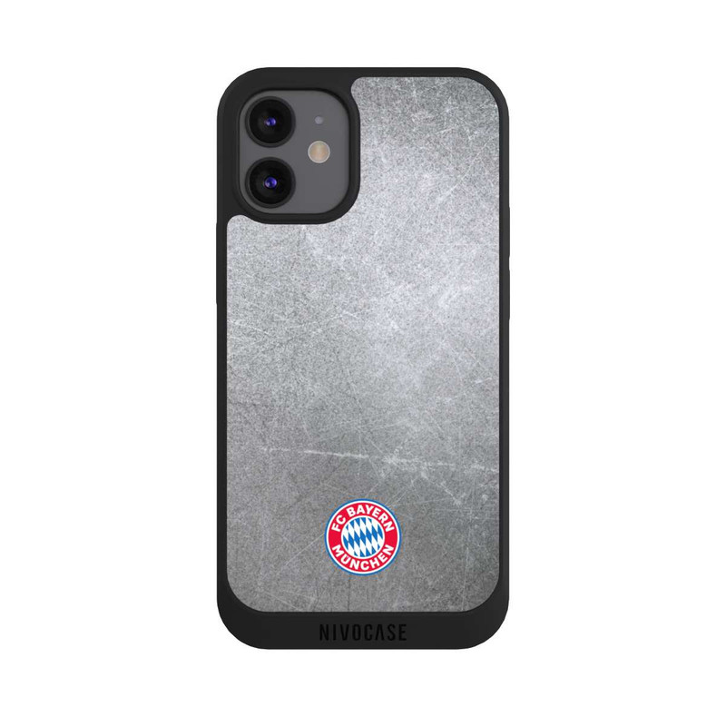 iPhone 12 mini NIVOpure Klassisches FCB Logo Klein - Bunt auf Metalllook