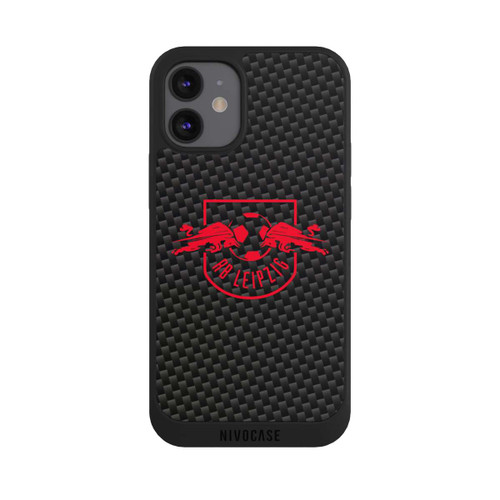 Apple iPhone 12 mini NIVOpure Rotes RB Leipzig Logo auf Carbonoptik
