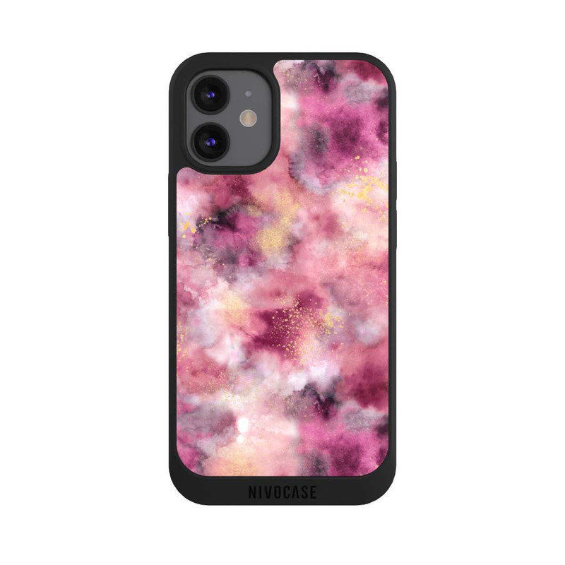 iPhone 12 mini NIVOpure Rose aquarelle marbré fumé