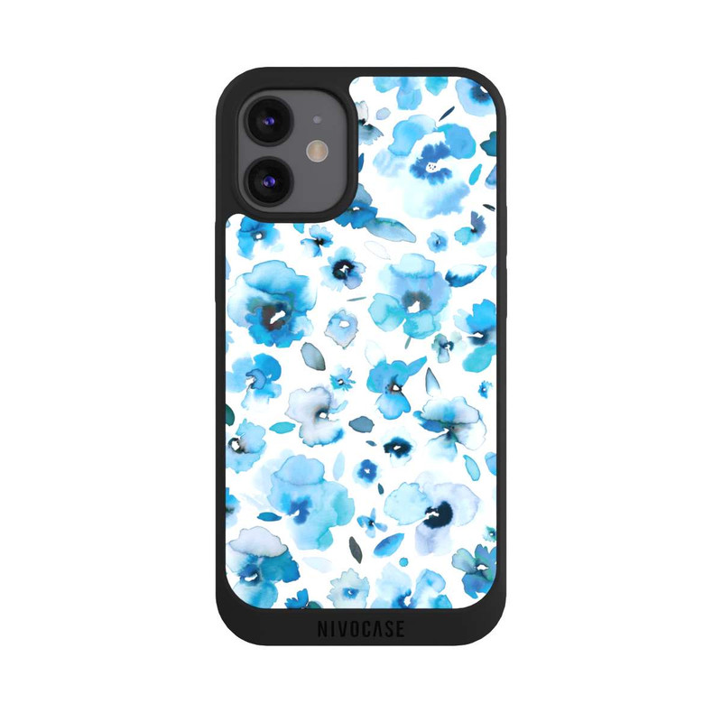 iPhone 12 mini NIVOpure Fleurs tropicales bleues