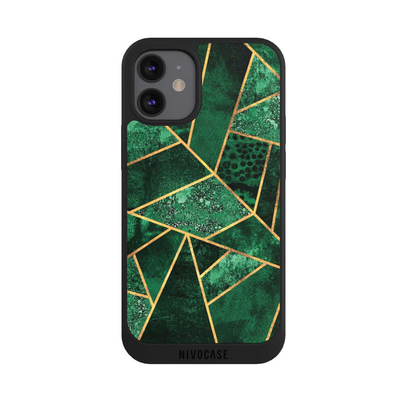 iPhone 12 mini NIVOpure Tief Smaragdgrün Golddruck