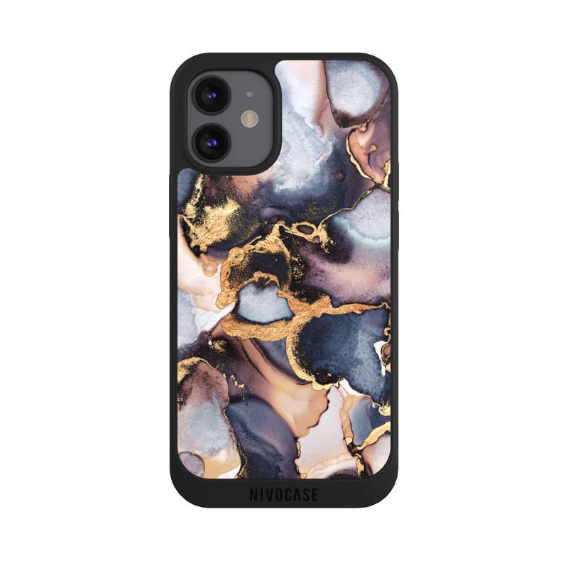 iPhone 12 mini NIVOpure Verträumte Tinte Grau-Golddruck