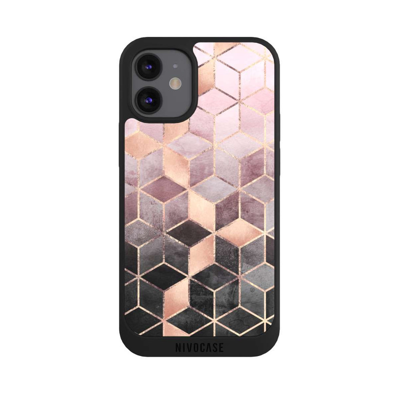 iPhone 12 mini NIVOpure Pink-grauer Farbverlauf Würfel Druck