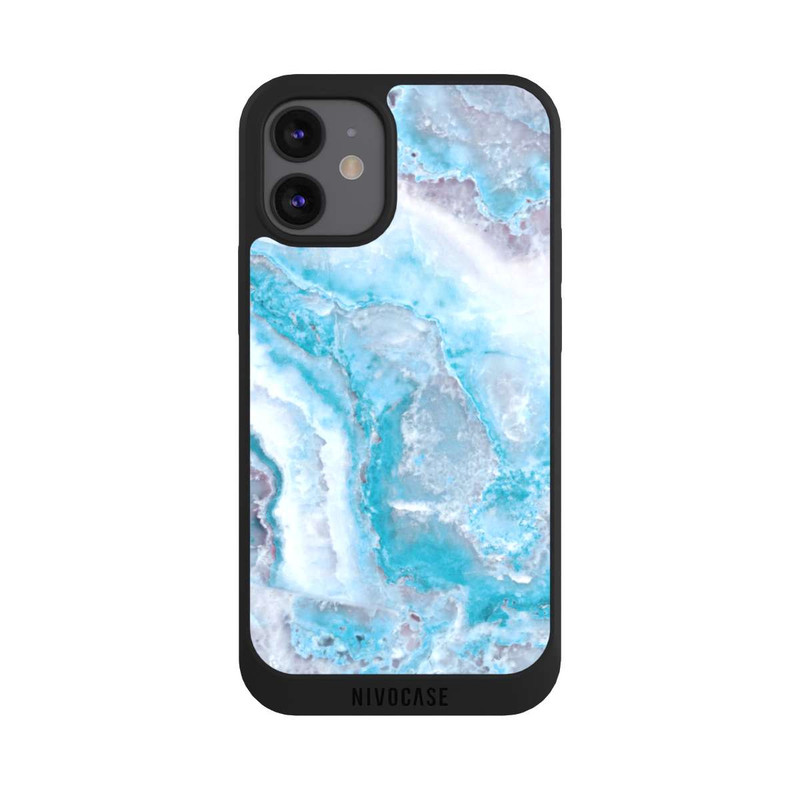iPhone 12 mini NIVOpure Pierre précieuse bleu clair
