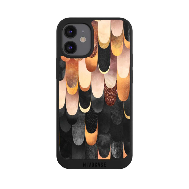 iPhone 12 mini NIVOpure Gefiedertes Kupfer und Schwarz