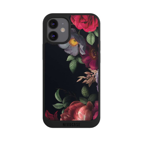 Apple iPhone 12 mini NIVOpure Blumen Auf Schwarz