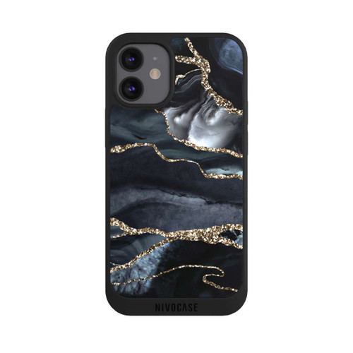 Apple iPhone 12 mini NIVOpure Dark Marble Gold Glitter Look