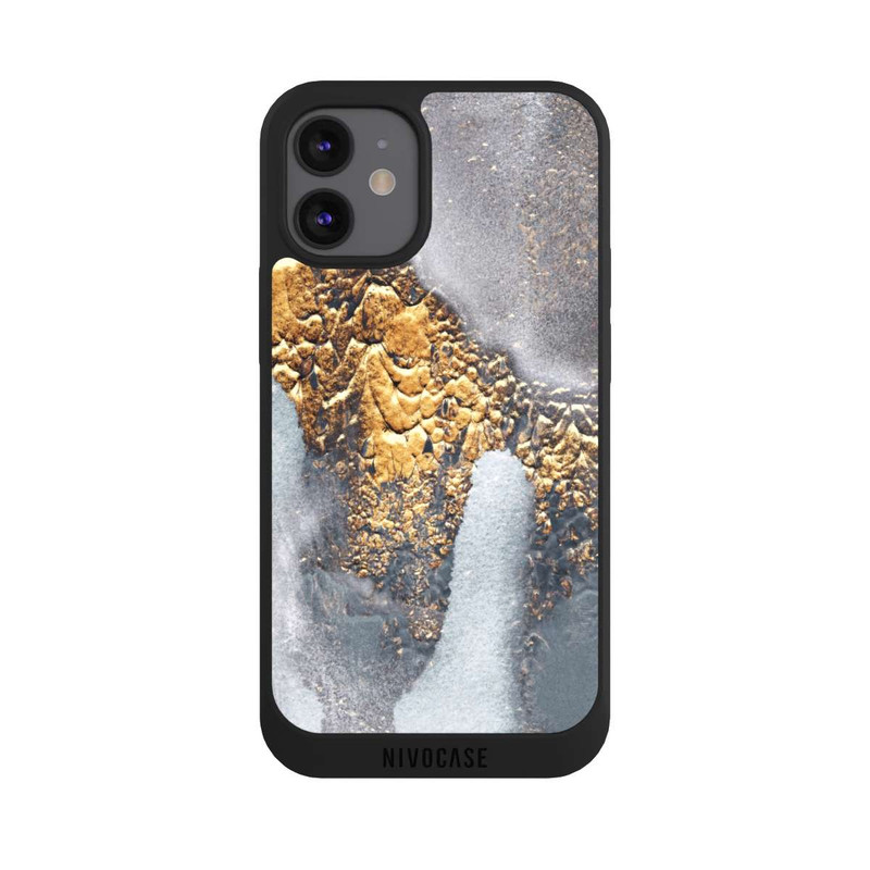 iPhone 12 mini NIVOpure Beton-Gold-Glitzerlook