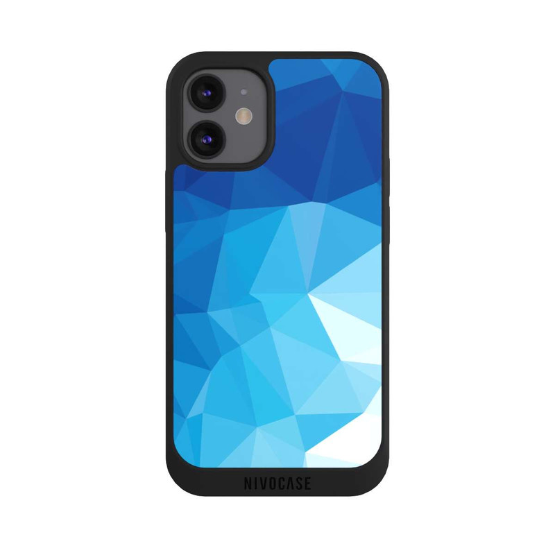 iPhone 12 mini NIVOpure Polygonales blaues Mosaik