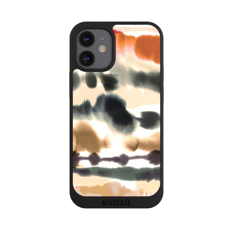 iPhone 12 mini NIVOpure Weiche nautische Aquarelllinien Orange