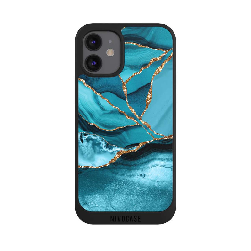 iPhone 12 mini NIVOpure Eisblaue Marmor Landschaft
