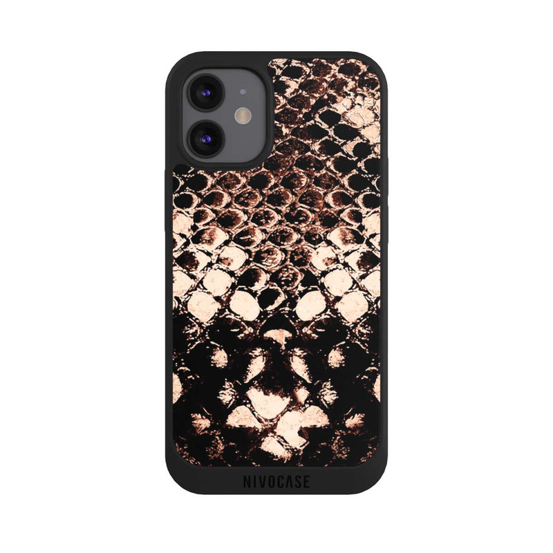 iPhone 12 mini NIVOpure Imprimé serpent d'or rose