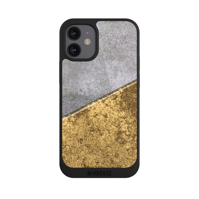 iPhone 12 mini NIVOpure Aspect béton et or