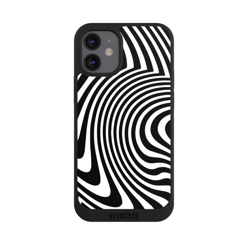 iPhone 12 mini NIVOpure schwarz-weiße Wellen