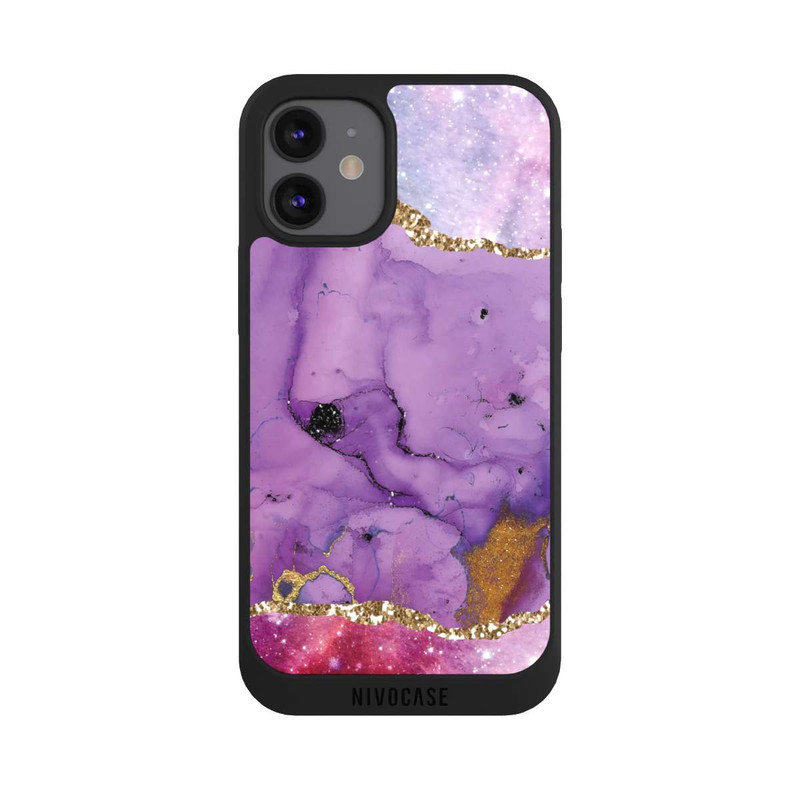 iPhone 12 mini NIVOpure Lila Galaxy Glamour Marble