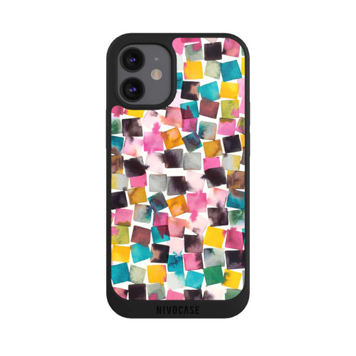 Apple iPhone 12 mini NIVOpure Aquarell geometrische Plaids rosa