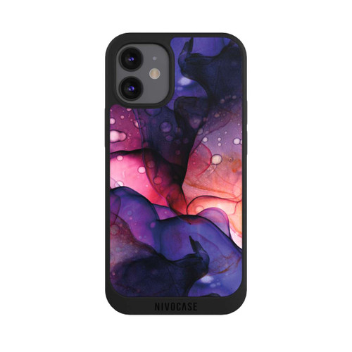 Apple iPhone 12 mini NIVOpure Flüssige Kunst Lila-Pink