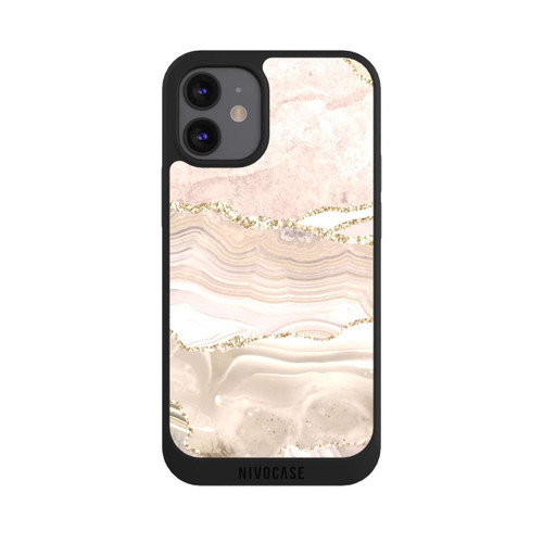 Apple iPhone 12 mini NIVOpure Marmor rosa-goldene Streifen