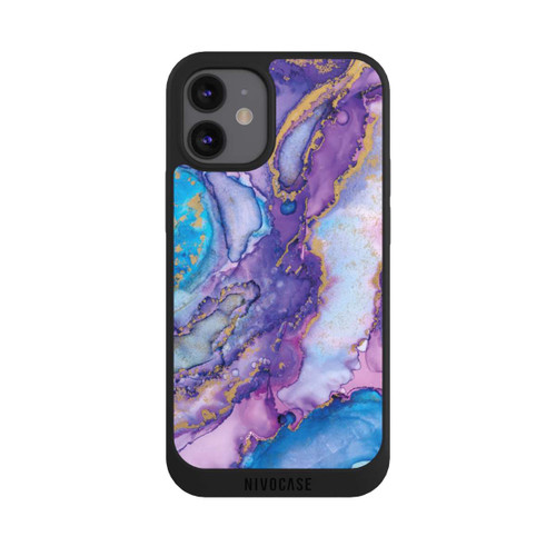 Apple iPhone 12 mini NIVOpure Purple und Blue Swirl Ink