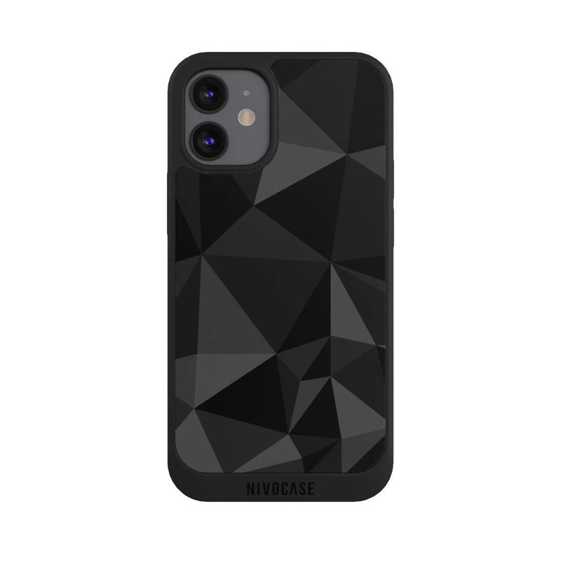 iPhone 12 mini NIVOpure Motif Polygone Noir