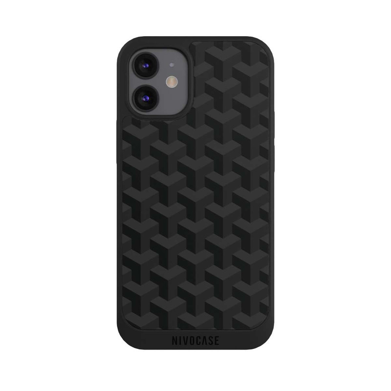 iPhone 12 mini NIVOpure Black Isometric Pattern