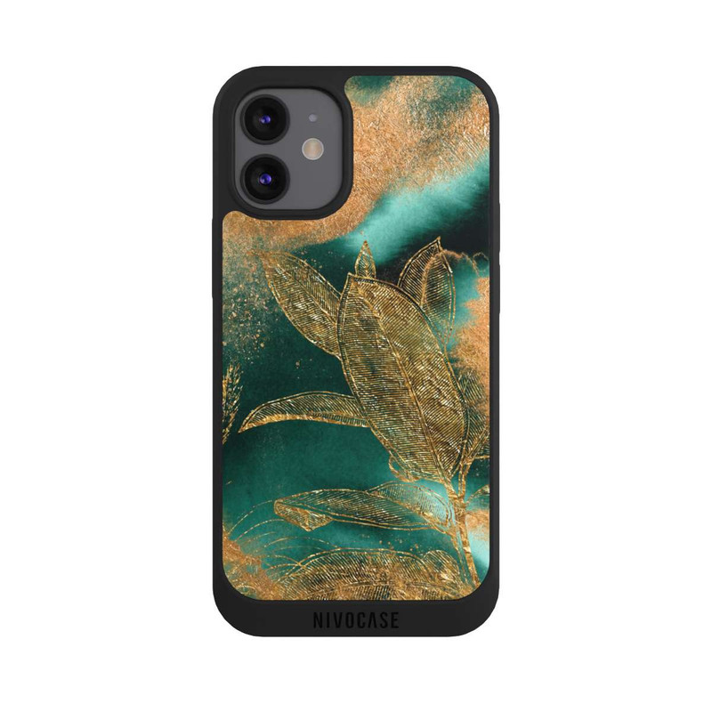 iPhone 12 mini NIVOpure Gold und Grün Natur