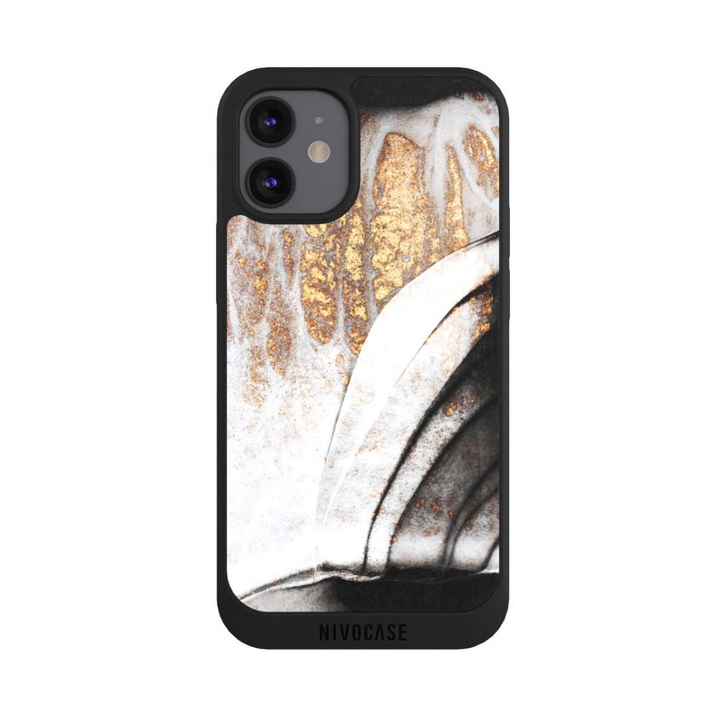 iPhone 12 mini NIVOpure Schwarze und goldene Adern