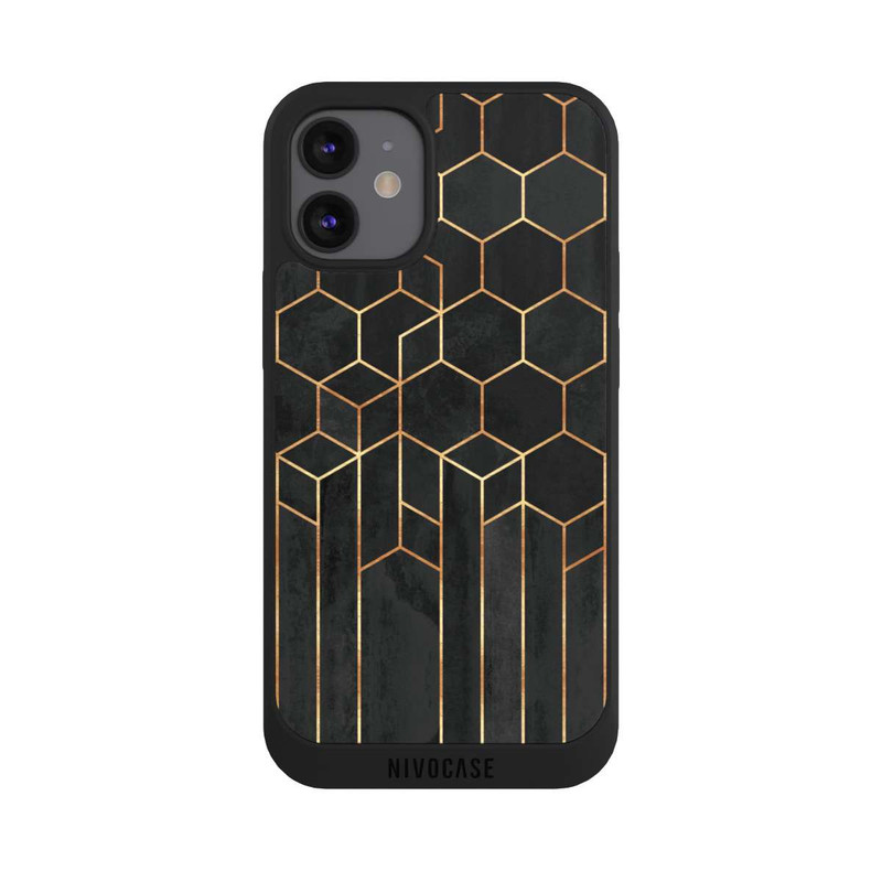 iPhone 12 mini NIVOpure Schwarze Sechsecke