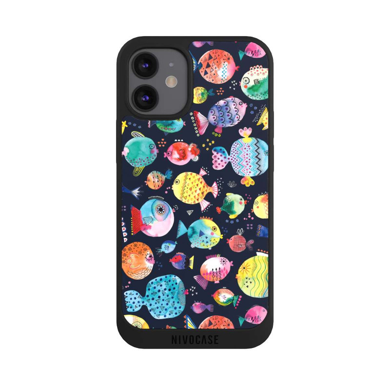 iPhone 12 mini NIVOpure Beach Puffer Fishes Kids Navy