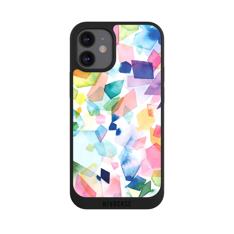 iPhone 12 mini NIVOpure Diamants de pierres précieuses aquarelle colorées