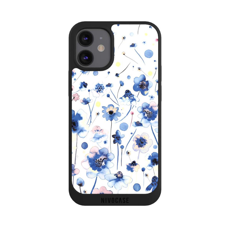 iPhone 12 mini NIVOpure Aquarelltinte blaue Blumen